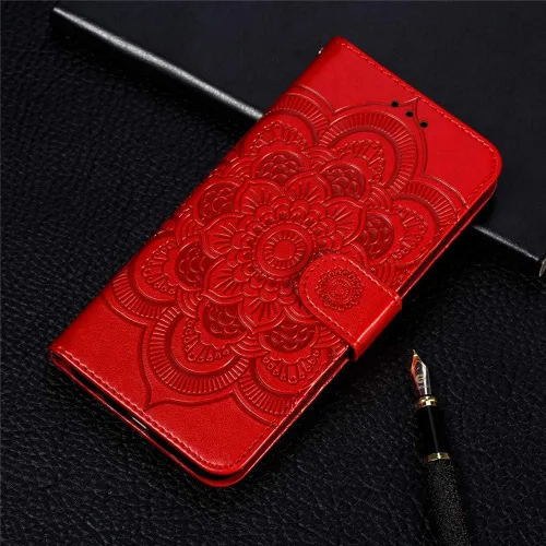 Miniatura 6 de LEECOCO - Funda para iPhone 8, diseño de mandala en relieve de piel sintética de lujo, cartera con tapa para cuaderno, soporte magnético, ranura LD
