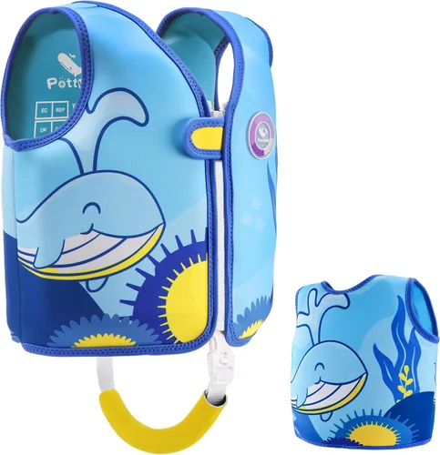 Miniatura 32 de Pottwal Chaleco de natación para niños - Chaqueta de natación - Hecho de neopreno y EPE - con correa ajustable en la entrepierna Verde