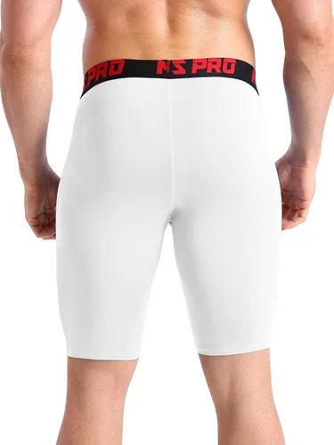 Miniatura 6 de NELEUS Paquete de 3 pantalones cortos de compresión para correr con bolsillos para hombre