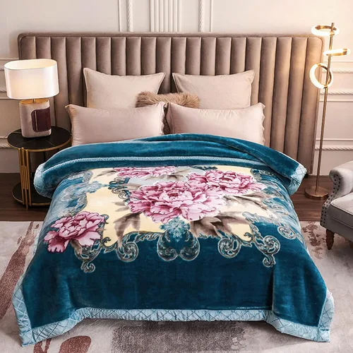 Miniatura 24 de LGYKUMEG - Manta coreana de visón, 59"×79", sedosa y cálida - 2 capas reversibles de manta de felpa Raschel 4.4 lb, beige y marrón, (150x200cm-2kg)