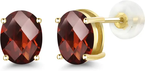 Miniatura 214 de Gem Stone King Aretes de oro de 14 quilates con piedra natal ovalada de 0.315 x 0.236 in Aretes de oro para mujer