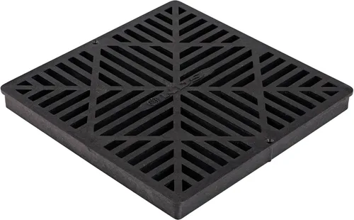NDS 1211G* Rejilla de drenaje cuadrada para lavabo, diseño de diamante, se adapta a drenaje de lavabo de 12 pulgadas, elevadores y adaptador de Negro