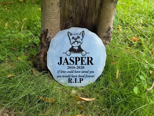 Miniatura 6 de Piedra conmemorativa personalizada para perros y gatos, piedra conmemorativa personalizada para mascotas con huella de pata, regalo por pérdida