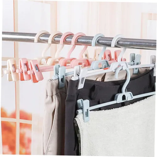 Miniatura 7 de Housoutil Perchas para pantalones para faldas, colgador de corbatas, colgador de trajes, perchas con clip para colgar colgadores, colgadores