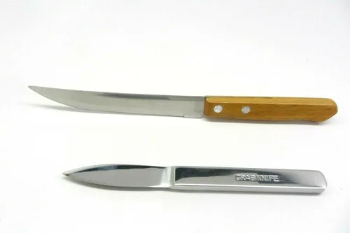 UJ Ramelson - Cuchillo para galleta y recolector de carne de cangrejo, herramientas de mariscos y utensilios de comer, abridor de mariscos, acero