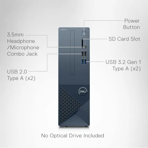 Miniatura 5 de Dell Inspiron 3020S Desktop - Procesador Intel Core i5-13400, RAM DDR4 de 16 GB, SSD de 512 GB + disco duro de 1 TB, gráficos Intel UHD 730, Windows