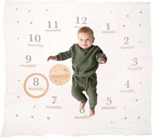 Miniatura 10 de Pearhead Manta de hitos para bebé, accesorio para fotos de hitos mensuales para recién nacido, regalo de recuerdo de bebé niña o bebé, regalo