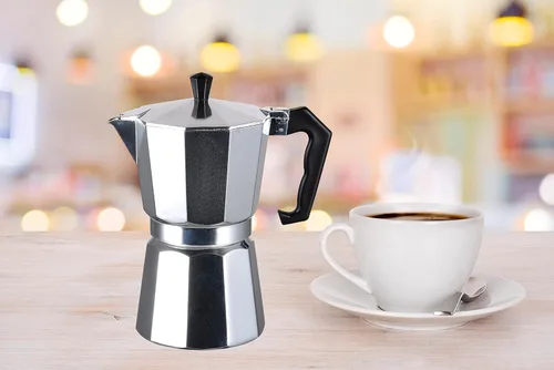 Miniatura 8 de Moka Pot - Cafetera y cafetera para estufa, cafetera italiana, cafetera Greca, cafeteras, plata (6 tazas)