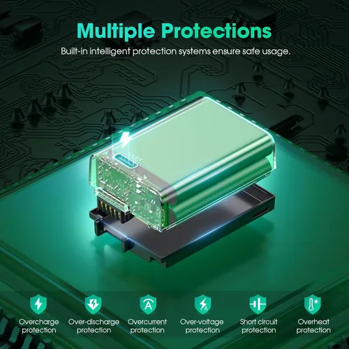 Miniatura 6 de FirstPower Batería EN-EL25 EN-EL25a, paquete de 2 unidades de 1600 mAh con carga rápida USB-C, compatible con Nikon ZFC, Z30, Z50 cámara y cargador