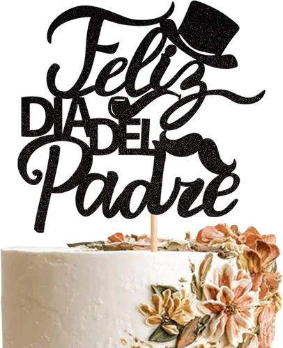 Miniatura 21 de Rsstarxi Paquete de 24 adornos para cupcakes con purpurina negra para el Día del Padre, para el Día del Padre, decoración de tartas, suministros