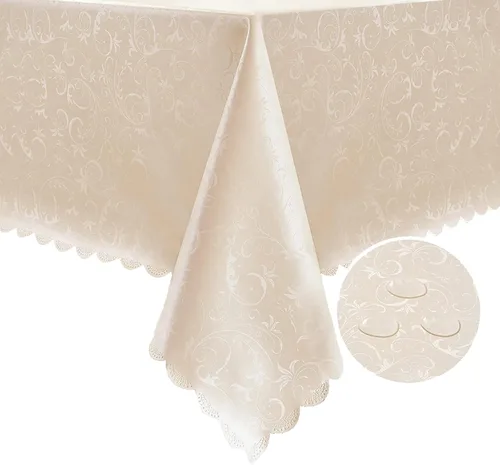 Miniatura 55 de Romanstile Mantel de poliuretano resistente a las manchas y a las arrugas, mantel para comedor/fiesta/camping interior y exterior, lavable, de Flor
