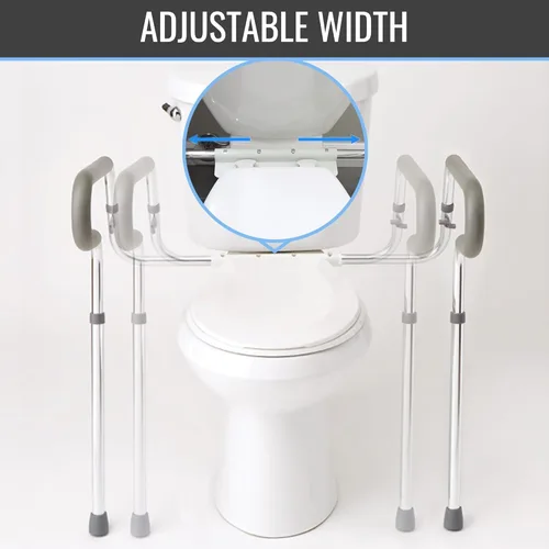 Miniatura 4 de HealthSmart Rieles de seguridad ajustables para inodoros para personas mayores, grado médico, marcos de seguridad para discapacitados, acolchado