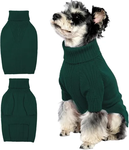 Miniatura 35 de IECOii Suéter extragrande para perro, suéteres térmicos cálidos para perros de raza gigante, ropa de punto, cuello alto de invierno, elástica