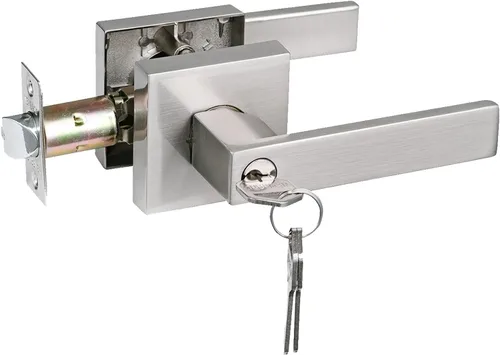 Miniatura 35 de USHTL01-SN-BK-6P - Manija cuadrada de privacidad para puerta de níquel cepillado sin llaves para dormitorio o baño, USHTL01-SN-BK-6P