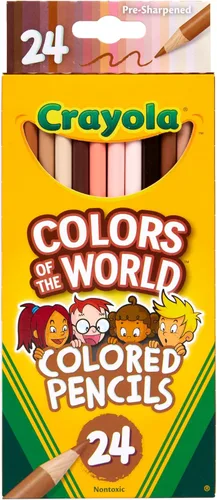 Crayola - Colors of the World - 24 lápices de colores, colores del mundo, lápices de colores para tonos de piel, 24 unidades, multicolor