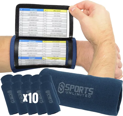 Miniatura 87 de Sports Unlimited Banda Instructora Triple para Adultos, Muñequeras de Fútbol para Jugadas, Muñequeras de Béisbol, Bandas de Brazo QB Negro