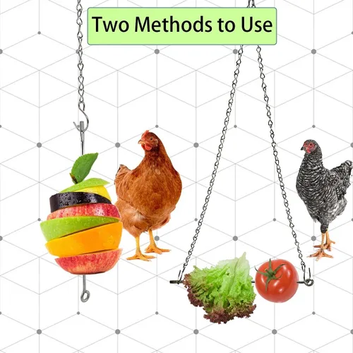 Miniatura 3 de 4 juguetes de gallinero - Juguete de xilófono de pollo, pollo, verduras, brochetas de frutas, lechuga, bolsa de cuerda, colgador de bolsa de pollo