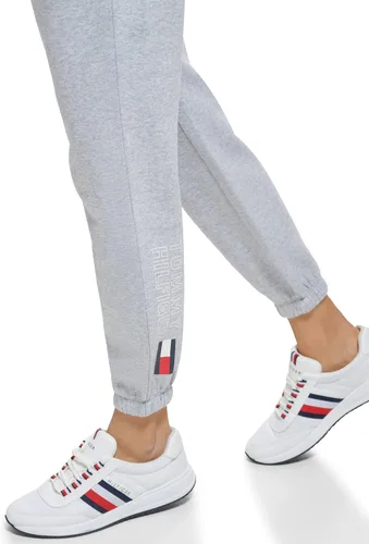 Miniatura 5 de Tommy Hilfiger Pantalón deportivo con cintura elástica y puños para mujer, con bolsillos inclinados, rayas globales en la cintura