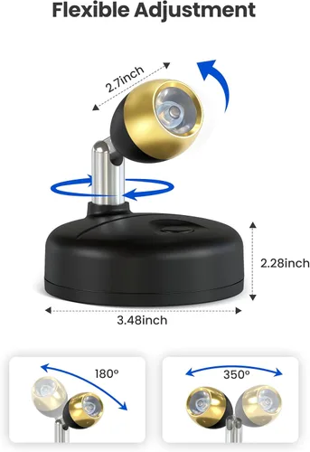 Miniatura 2 de KINDEEP Focos para interiores con control remoto: iluminación ascendente a batería, luces LED inalámbricas, temporizador y regulable, focos pequeños