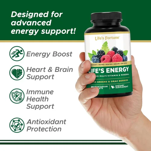 Miniatura 3 de Life's Energy Advanced - Multivitamínico diario avanzado para hombres y mujeres, suplemento energético y de apoyo inmunológico con súper verdes