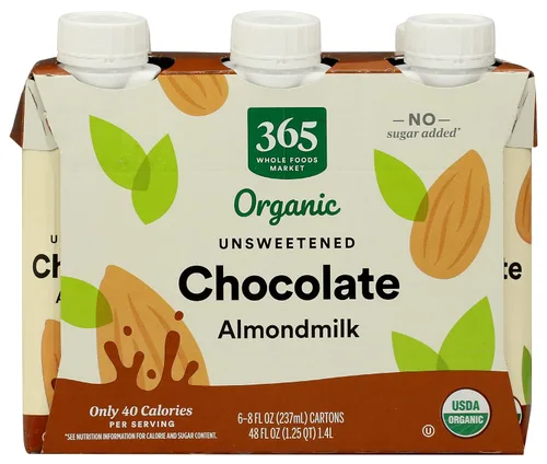 Miniatura 12 de 365 de Whole Foods Market - Leche de almendra orgánica sin endulzar de vainilla, envase de 32 onzas líquidas