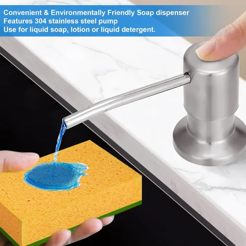 Miniatura 6 de Dispensador de jabón para fregadero integrado, dispensador de jabón para fregadero de cocina, dispensador de jabón inoxidable para fregadero