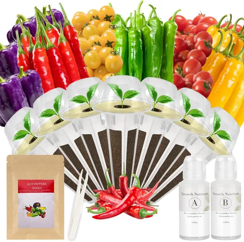 Miniatura 8 de Kit de cápsulas de semillas de fresa y pineberry para AeroGarden, Ahopegarden con fresa roja, rábano, pineberry, tomate cherry rojo