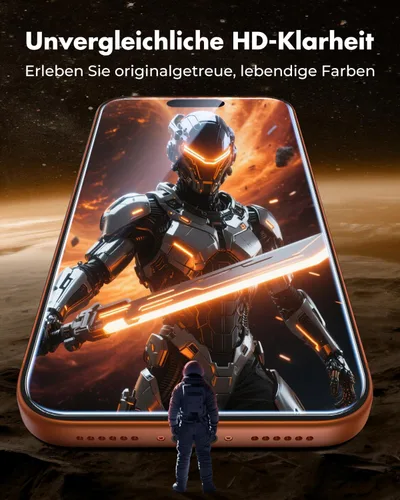 Miniatura 4 de UNBREAKcable Paquete de 3 protectores de pantalla para iPhone 17 Pro con protección de cámara, dureza 9H, claridad HD, antihuellas, compatible