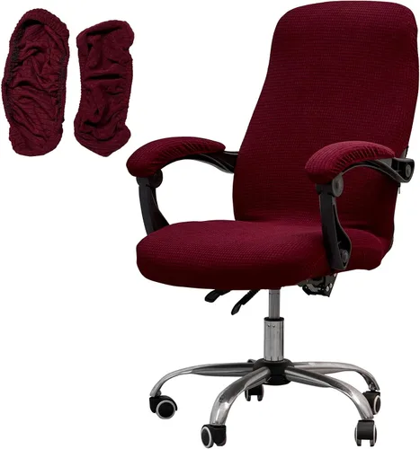 Miniatura 38 de Melaluxe Funda para silla de oficina con fundas para reposabrazos, funda elástica universal para silla de escritorio, fundas para silla
