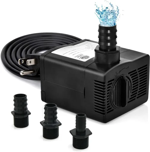 Goplus Bomba de agua sumergible de 383 GPH (1450 L/H, 30 W), bomba de agua ultra silenciosa con elevación de 8.2 pies de alto, cable de alimentación