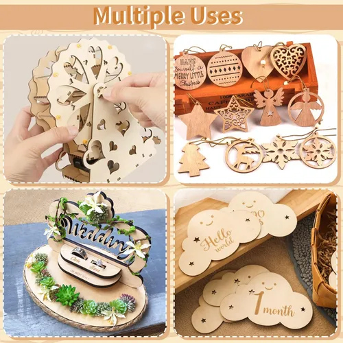 Miniatura 7 de Benvo Hojas de madera contrachapada de abedul prémium de 0.118 in (1/8 pulgadas) x 8 x 8 pulgadas, paquete de 6 unidades, madera artesanal sin