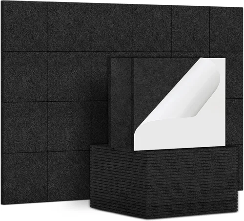 Miniatura 15 de TroyStudio 20 Paneles Acústicos, 12 x 12 x 0.32 Pulgadas Azulejos de Revestimiento de Pared de Fieltro de Poliéster Paneles Absorbentes de Sonido