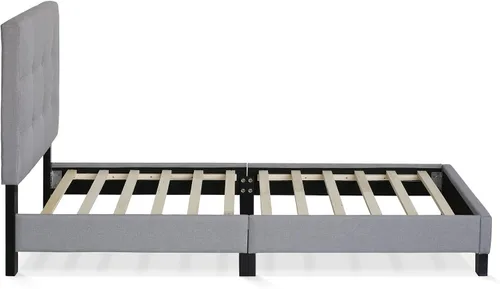 Miniatura 7 de Furinno Laval Marco de Cama Plataforma Tapizado con Botones Penachos, Individual, Glacier