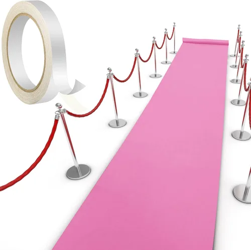 Miniatura 10 de Shappy Alfombra negra para fiesta, 1.94 oz/m², para baile de graduación, con cinta adhesiva, alfombra de pasillo para eventos, graduados, bodas