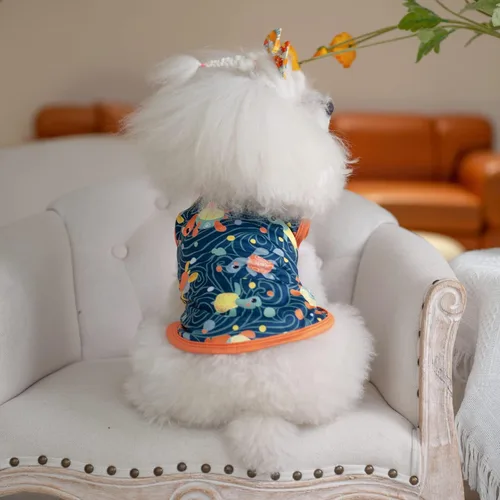 Miniatura 6 de CuteBone Paquete de 2 camisas para perros, ropa suave para mascotas, chaleco de verano transpirable para cachorros pequeños y ropa elástica