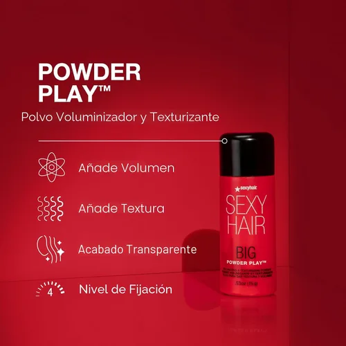 Miniatura 4 de SexyHair Big Powder Play Polvo Voluminizador y Texturizante, 0.53 oz Incoloro en el Cabello Sin Fragancia Eleva Instantáneamente