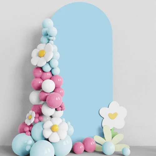 Miniatura 18 de Asee'm Cubierta de arco de boda de 6 pies, color beige, ajustada, cubierta de elastano ajustable de 2 caras, cubierta de fondo para decoración