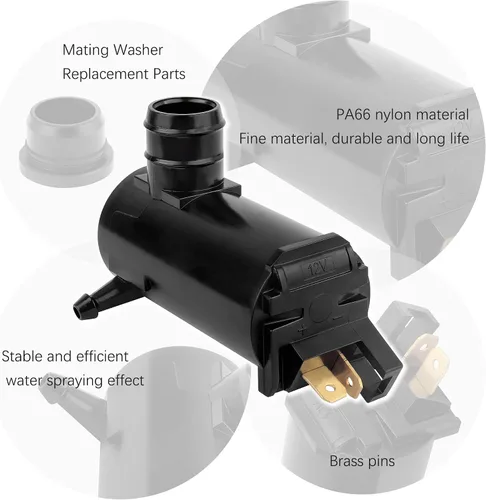 Miniatura 3 de Repuesto de bomba de limpiaparabrisas OEM#38512SC4673,38512SC4672 con ojal, bomba de limpiaparabrisas compatible con Suzuki Acura Honda, bomba