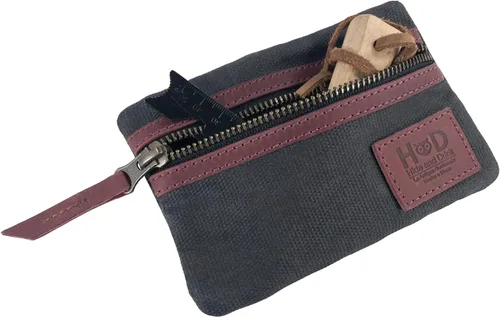 Miniatura 4 de Hide & Drink, Estuche de bolsillo multiherramientas, Bolsa compacta multiusos con cremallera para artículos de diario (EDC), Mini estuche de Carbón