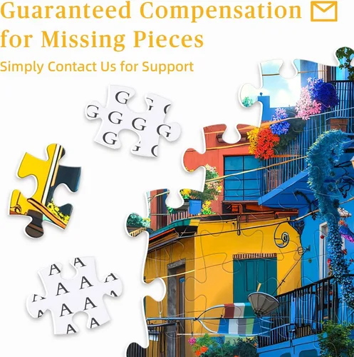 Miniatura 5 de Rompecabezas para adultos de 1000 piezas, colorida calle Italia, 27.6 x 19.7 pulgadas, alivio del estrés y desafío cognitivo, regalo ideal