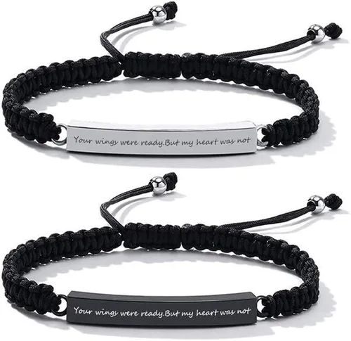 Miniatura 9 de Pulsera de urna personalizada para cenizas, recuerdos de joyería de cremación para mujeres y hombres, pulsera ajustable de cuerda tejida hecha a