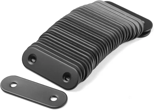 Miniatura 2 de Paquete de 30 placas de esquina planas de metal para unir placas de unión de metal, soporte de reparación con tornillos de fijación
