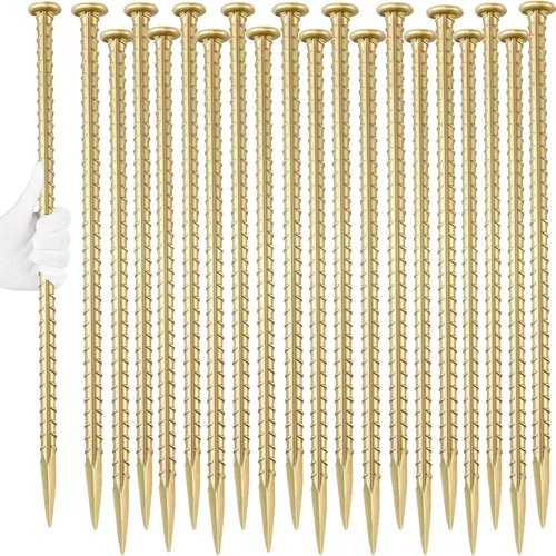 Miniatura 10 de Besitu - Estacas de refuerzo de 16 pulgadas (paquete de 16), estacas de metal resistente para madera, hormigón, plantas de jardín, estacas de acero
