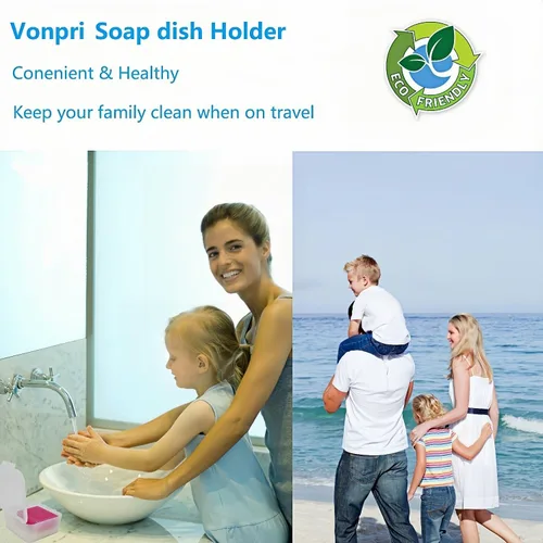 Miniatura 2 de Jabonera de viaje, funda de jabón con barra de jabón, almohadilla de jabón portátil para baño, ducha, hogar, gimnasio al aire libre, fitness, Vonpri