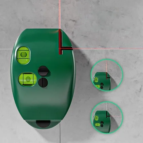 Miniatura 9 de Báscula láser electrónica de 90 grados, nivel Lazer 2023, nivel láser de línea cruzada autonivelante verde con líneas horizontales y verticales