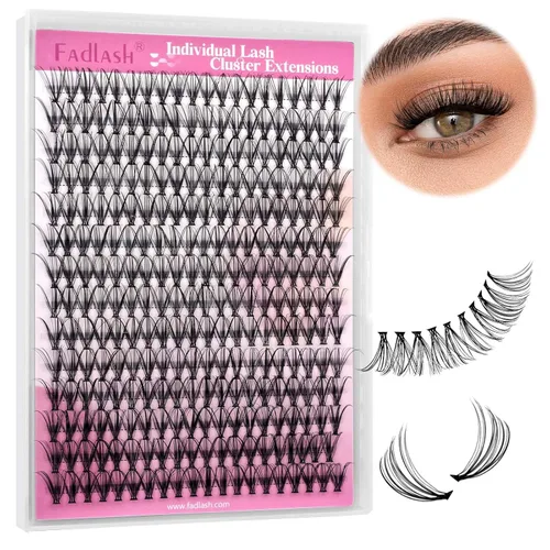 Miniatura 52 de Extensiones de pestañas en racimo 20D, bandeja mixta con pestañas individuales en racimo, de visón negro, para colocar en casa, maquillaje