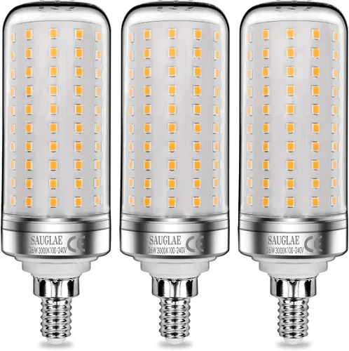 Bombillas LED de 26 W, equivalente a bombillas incandescentes de 200 W, 3000 lm, 3000 K blanco cálido, tornillo Edison pequeño E12, paquete de 3