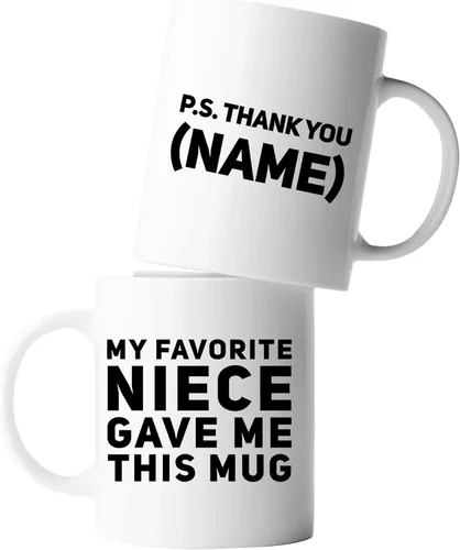 Miniatura 8 de Panvola Mi Sobrina Favorita Me Dio Esta Taza, Taza Divertida para Tíos y Tías, Regalos de Sobrina Sobrino, Día de las Madres, Día del Padre, Blanco