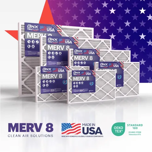 Miniatura 9 de BNX TruFilter - Filtro de aire MERV 8 de 10 x 10 x 1 pulgadas (paquete de 6) – Fabricado en Estados Unidos – Defensa contra polvo y mascotas