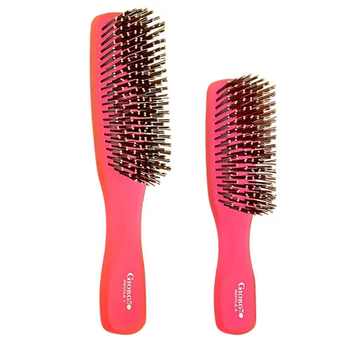 Miniatura 12 de Giorgio GION1B - Cepillo desenredante suave para el cabello, color azul neón, de 7.75 pulgadas, para hombres y mujeres. Cerdas suaves para cuero